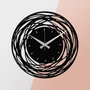 Wallity Enzoclock - S022 Reloj de pared decorativo de metal negro